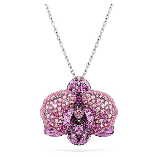 IDYLLIA PENDANT FLOWER - PINK, RHODIUM