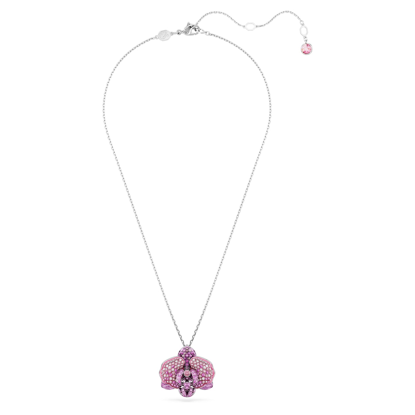 IDYLLIA PENDANT FLOWER - PINK, RHODIUM