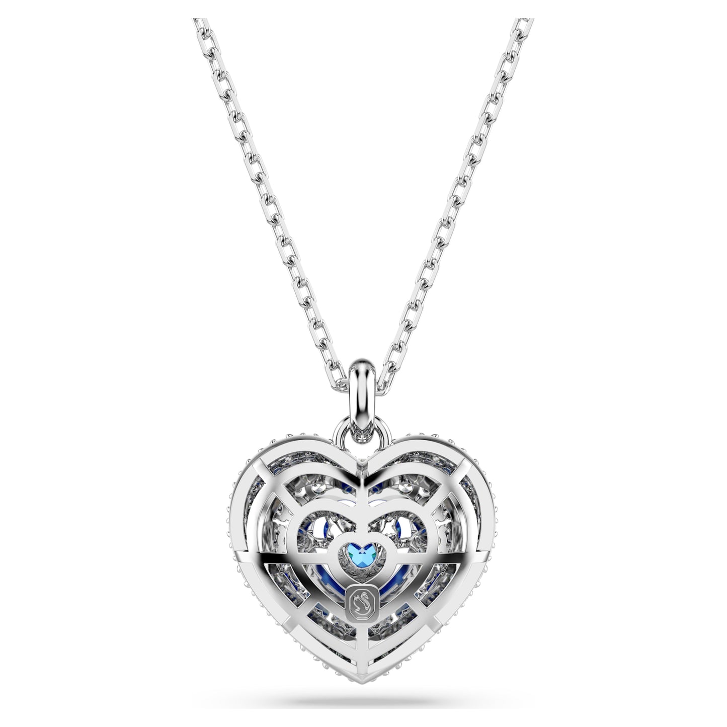 IDYLLIA PENDANT HEART - BLUE, RHODIUM