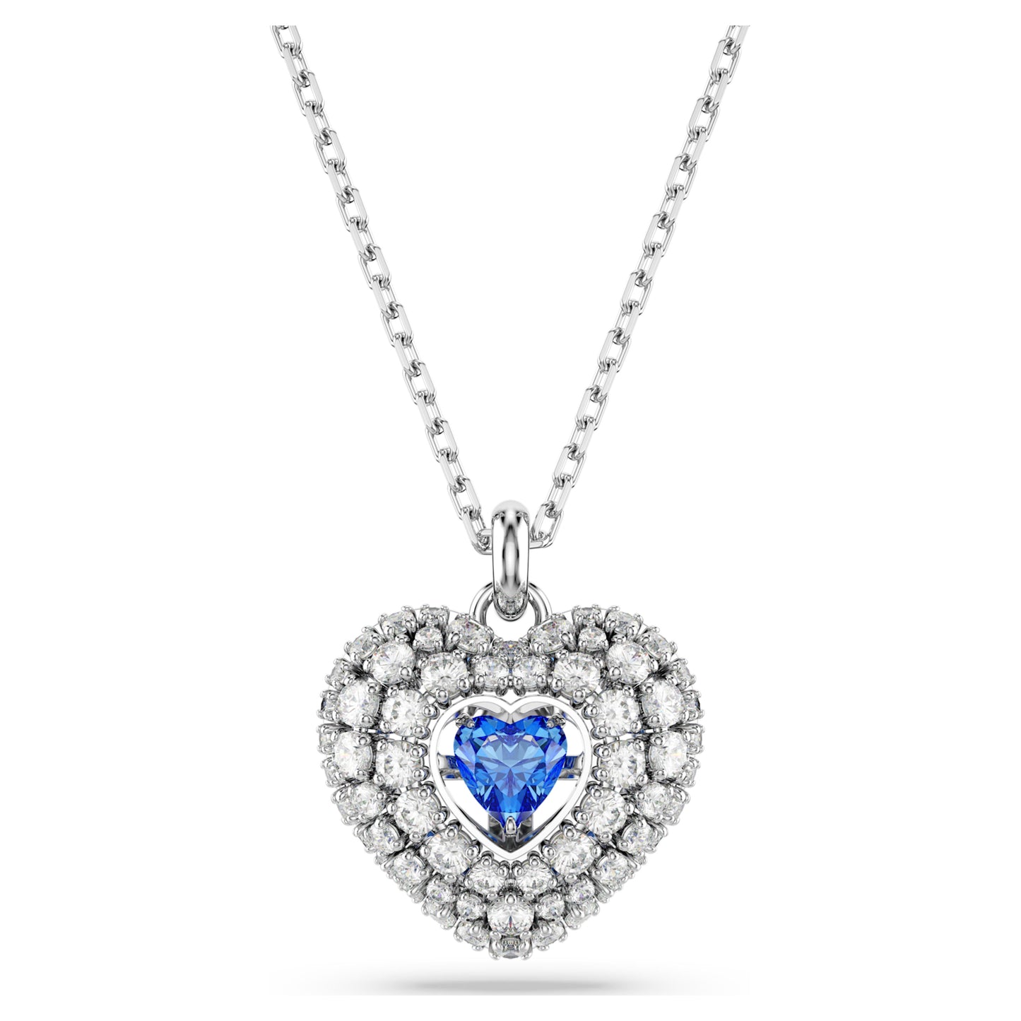 IDYLLIA PENDANT HEART - BLUE, RHODIUM