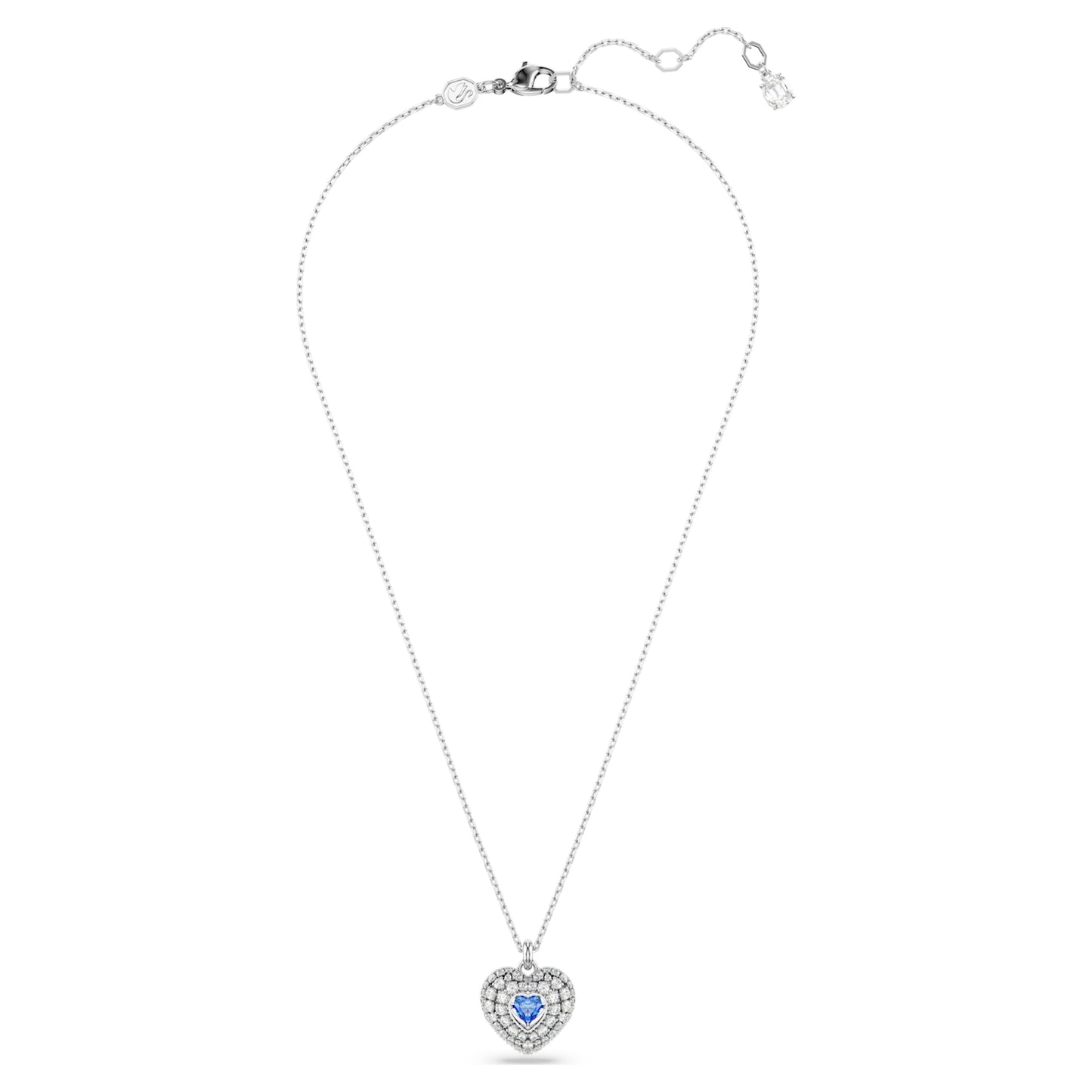 IDYLLIA PENDANT HEART - BLUE, RHODIUM