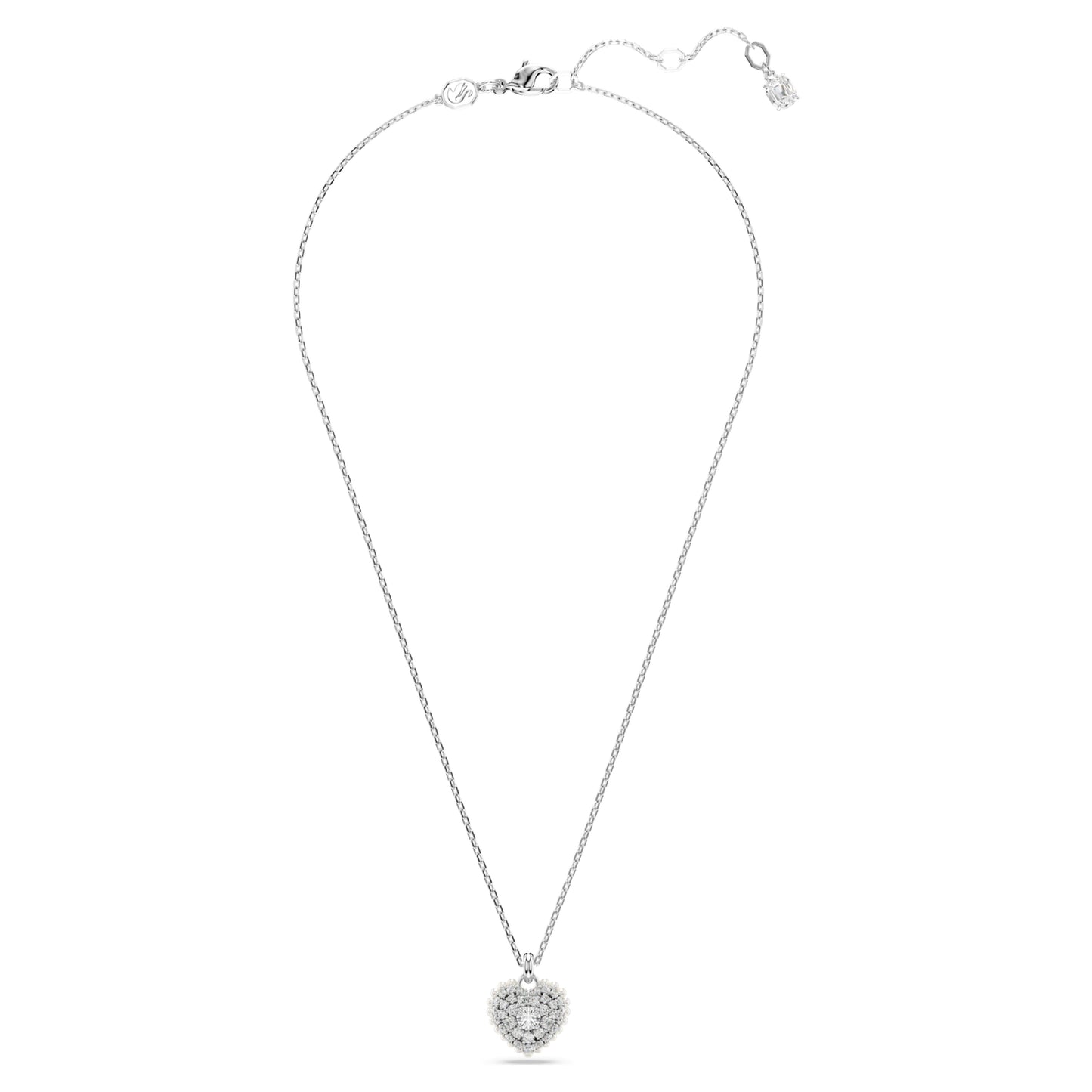 IDYLLIA PENDANT HEART - WHITE, RHODIUM