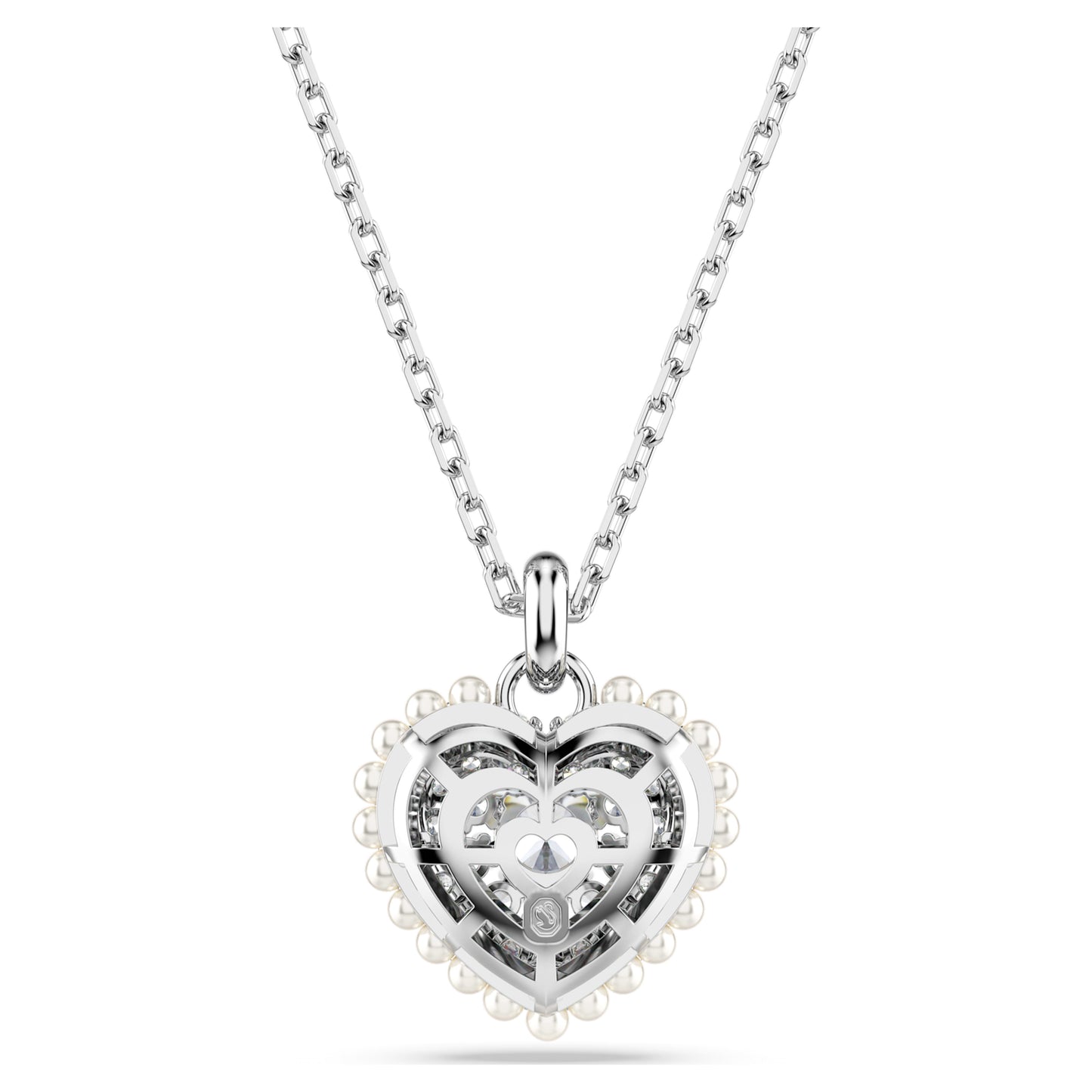 IDYLLIA PENDANT HEART - WHITE, RHODIUM