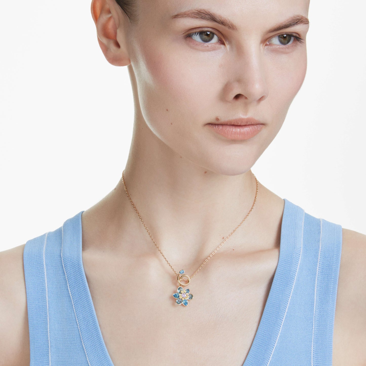 IDYLLIA PENDANT FLOWER - BLUE, GOLD