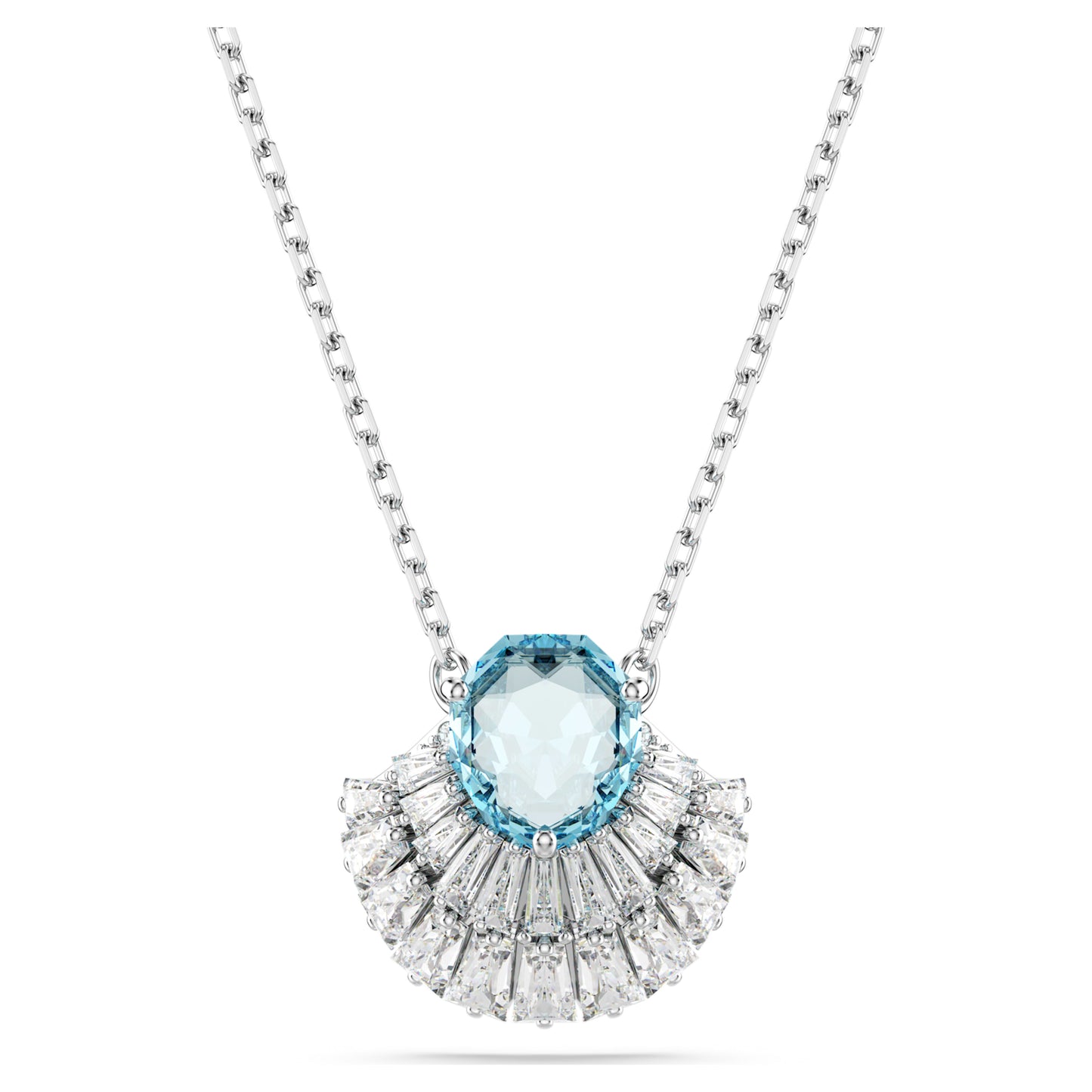 IDYLLIA PENDANT SHELL - BLUE, RHODIUM