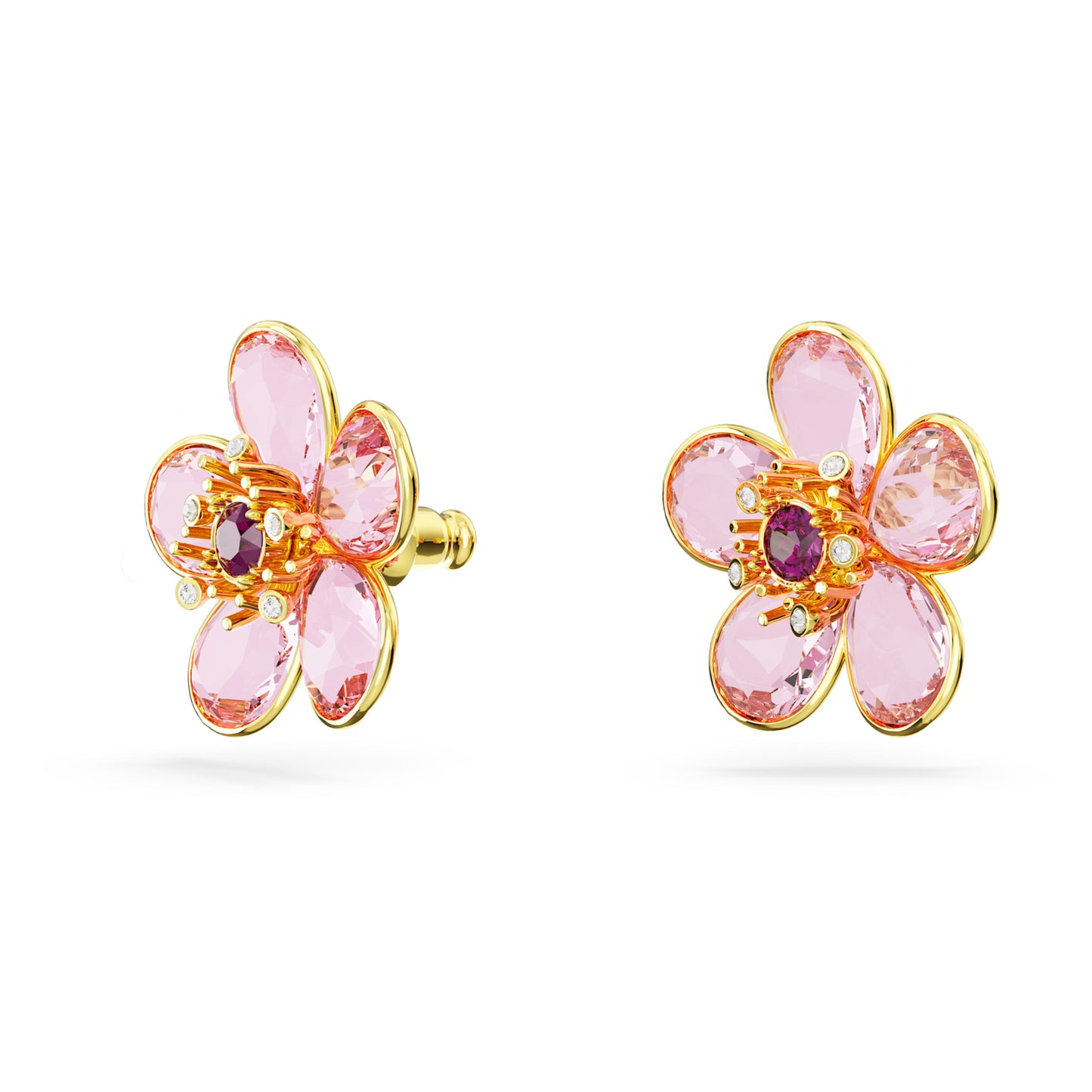 IDYLLIA STUD EARRINGS FLOWER - PINK, GOLD