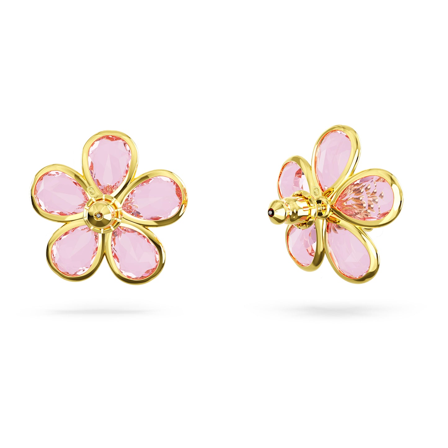 IDYLLIA STUD EARRINGS FLOWER - PINK, GOLD