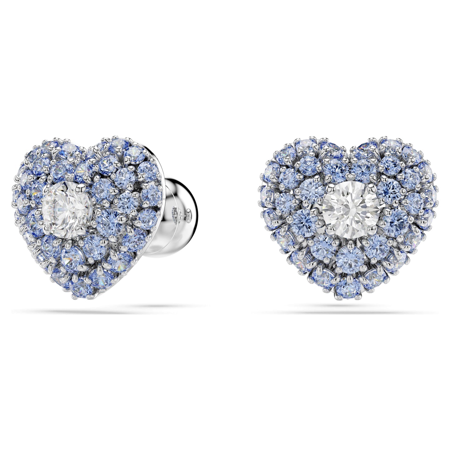 IDYLLIA STUD EARRINGS HEART - BLUE, RHODIUM