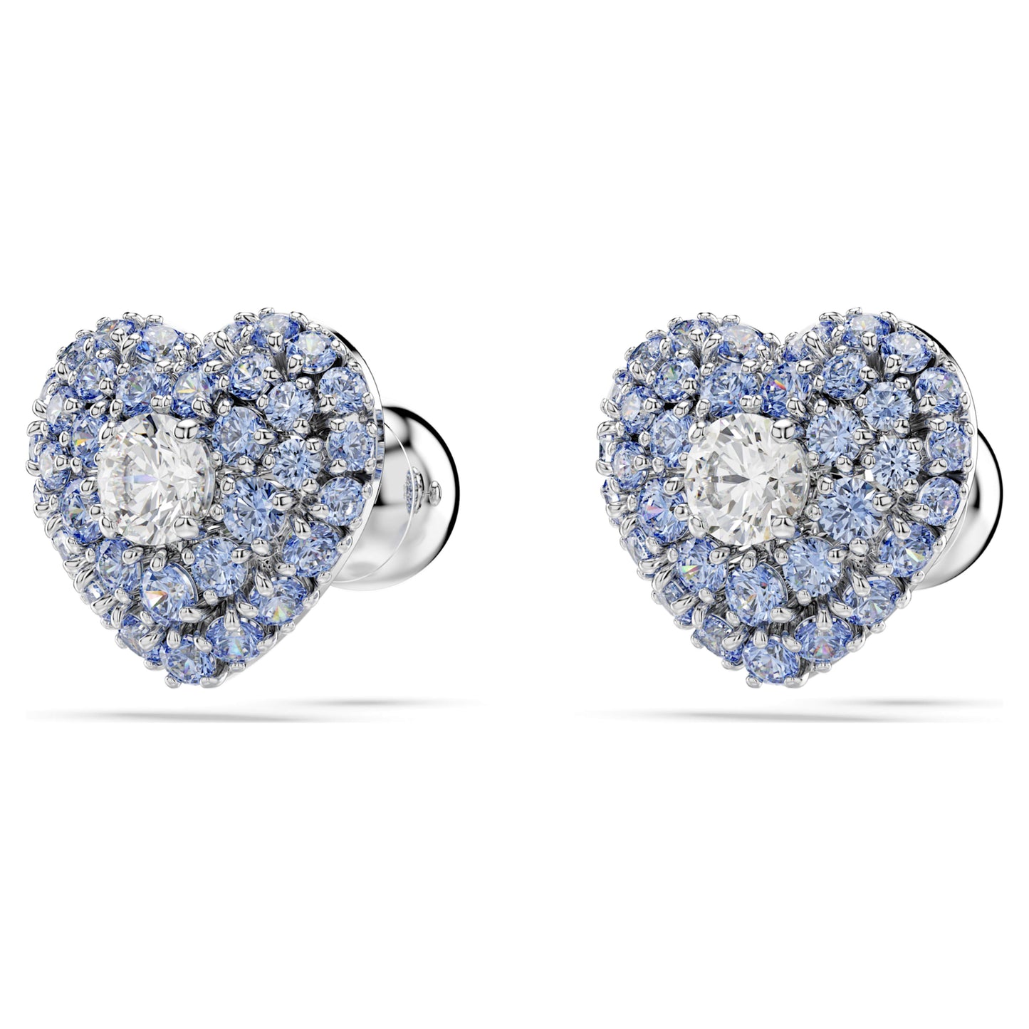 IDYLLIA STUD EARRINGS HEART - BLUE, RHODIUM