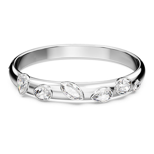 IMBER BANGLE - WHITE, RHODIUM