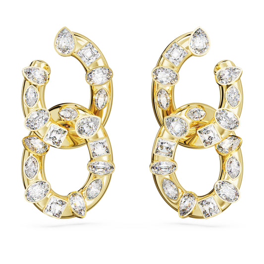 IMBER HOOP EARRINGS INTERLOCKING LOOP - WHITE, GOLD