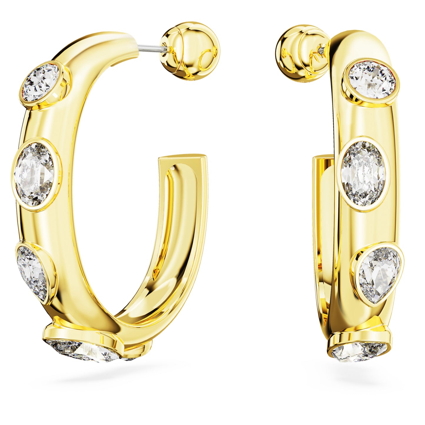 IMBER HOOP EARRINGS - WHITE, GOLD