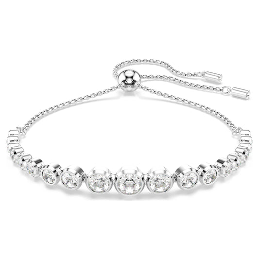 IMBER TENNIS BRACELET - WHITE, RHODIUM