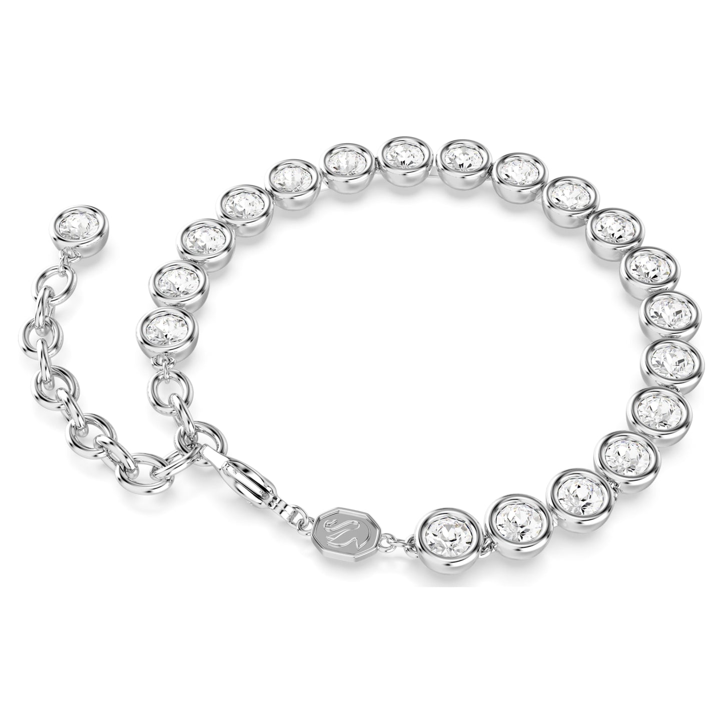 IMBER TENNIS BRACELET - WHITE, RHODIUM