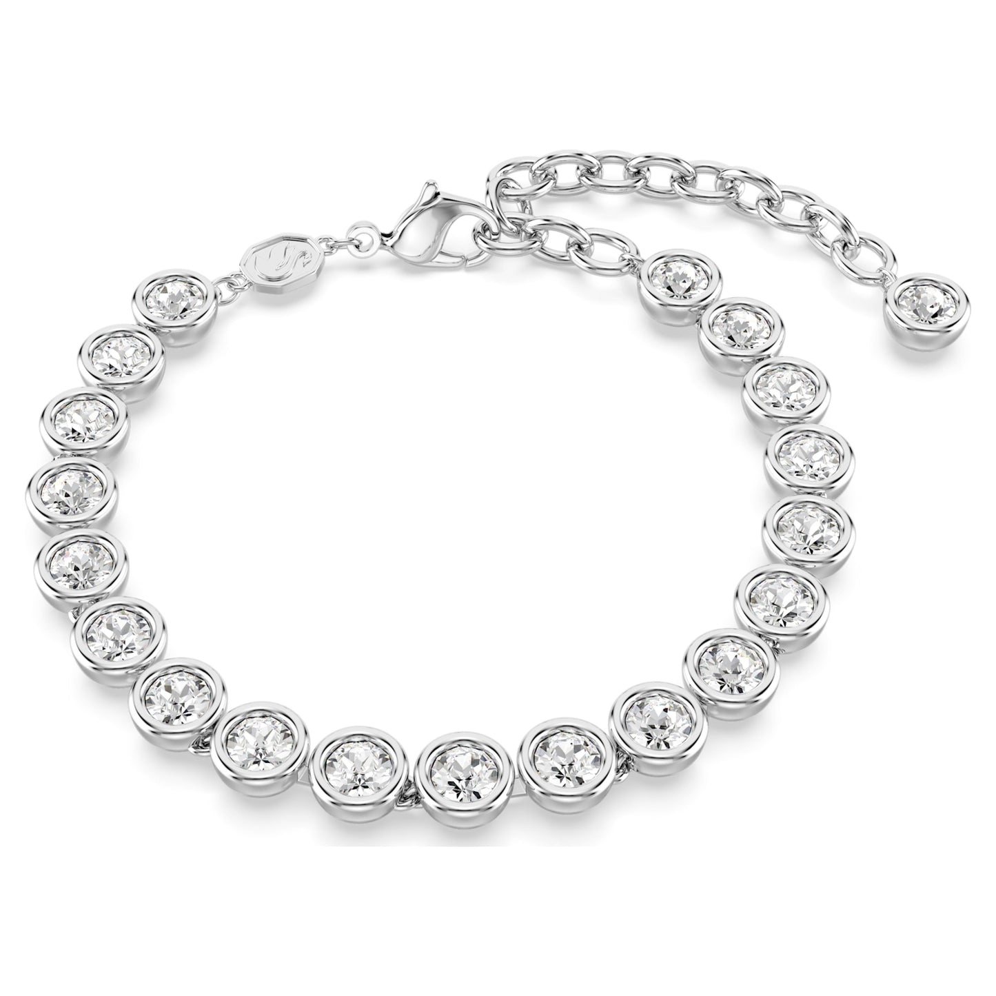 IMBER TENNIS BRACELET - WHITE, RHODIUM