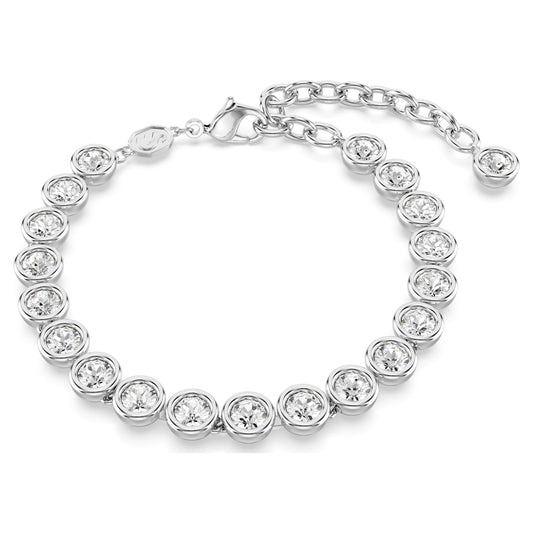 IMBER TENNIS BRACELET - WHITE, RHODIUM