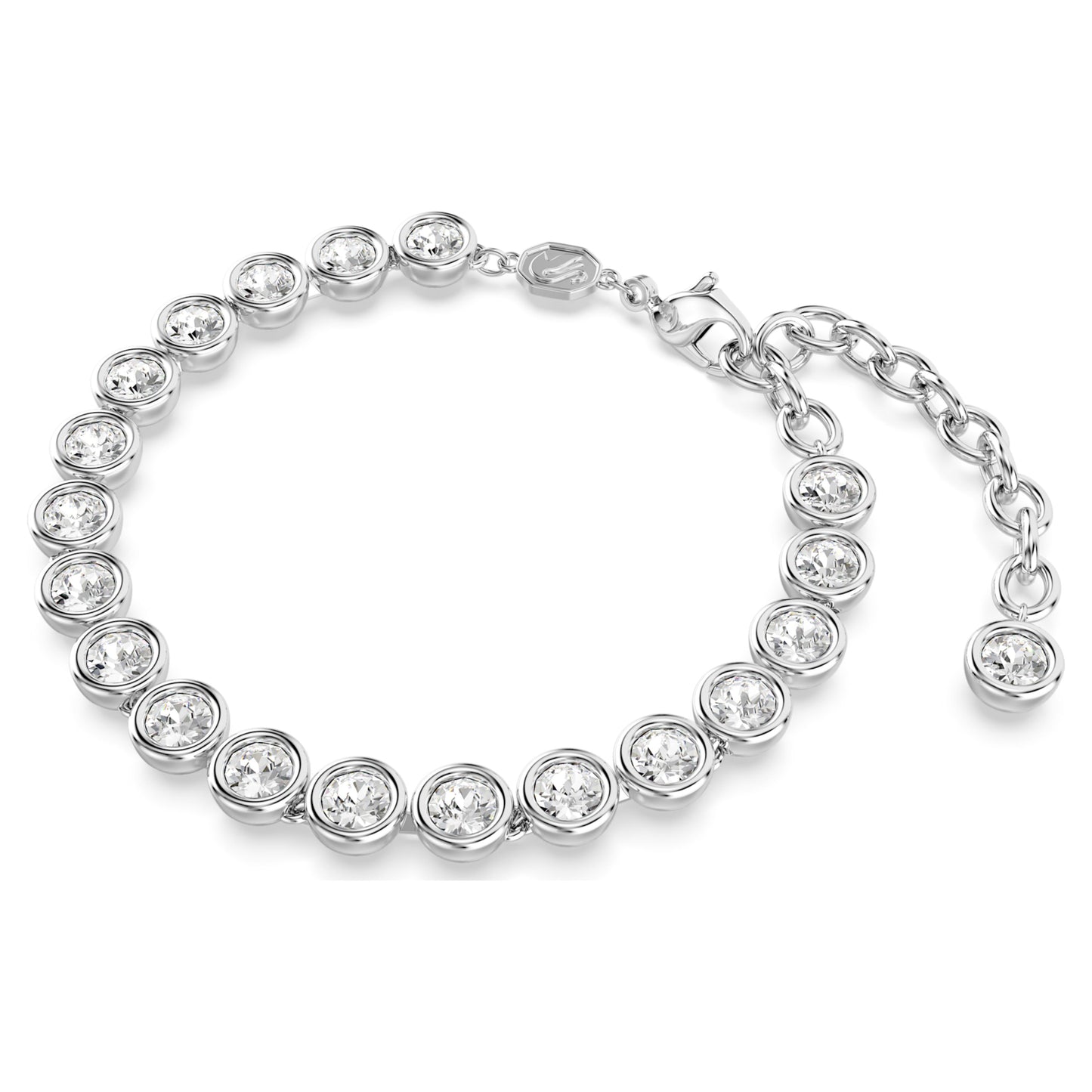 IMBER TENNIS BRACELET - WHITE, RHODIUM