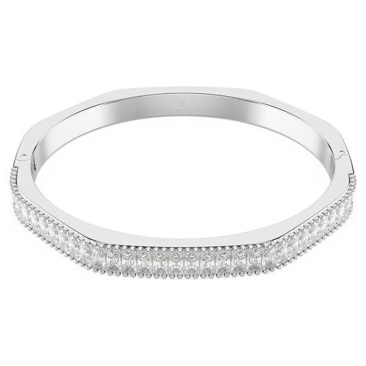 MATRIX BANGLE - WHITE, RHODIUM