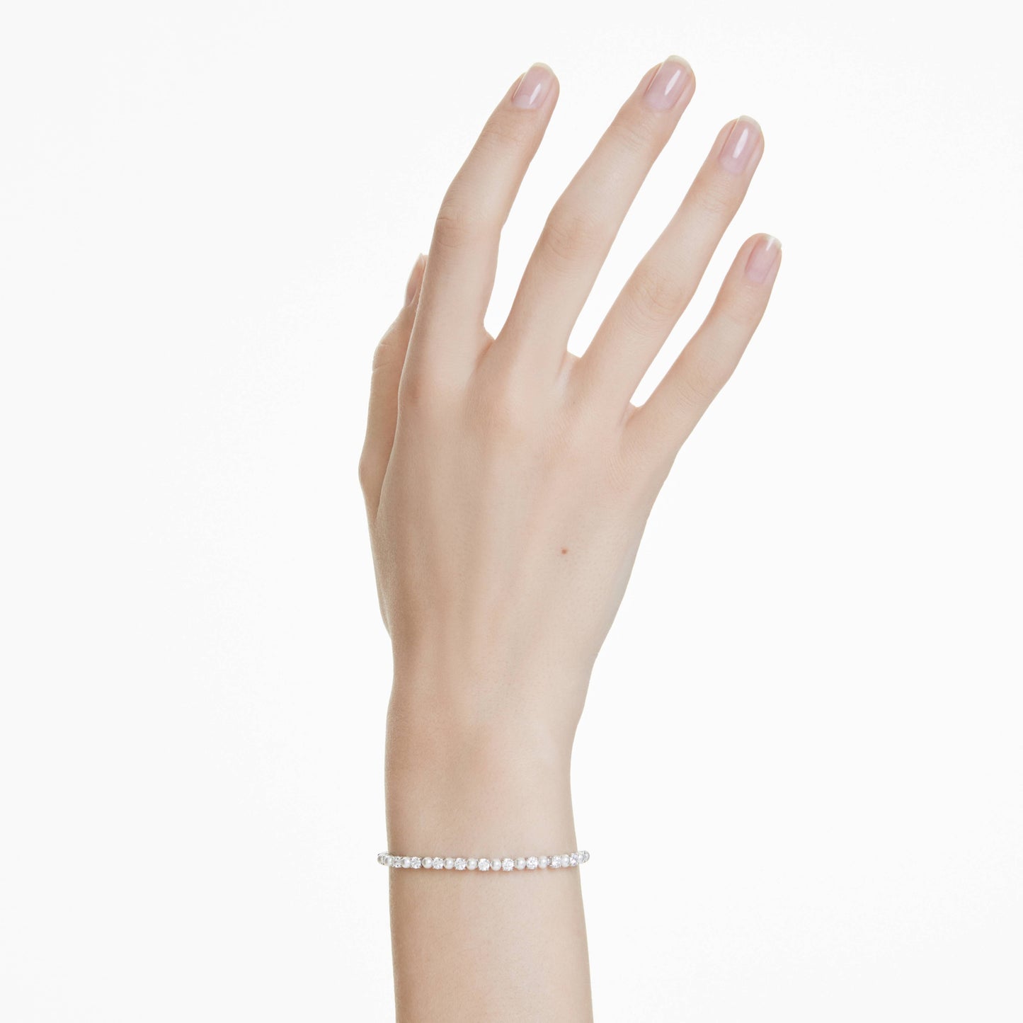 MATRIX BRACELET PEARL - WHITE, RHODIUM