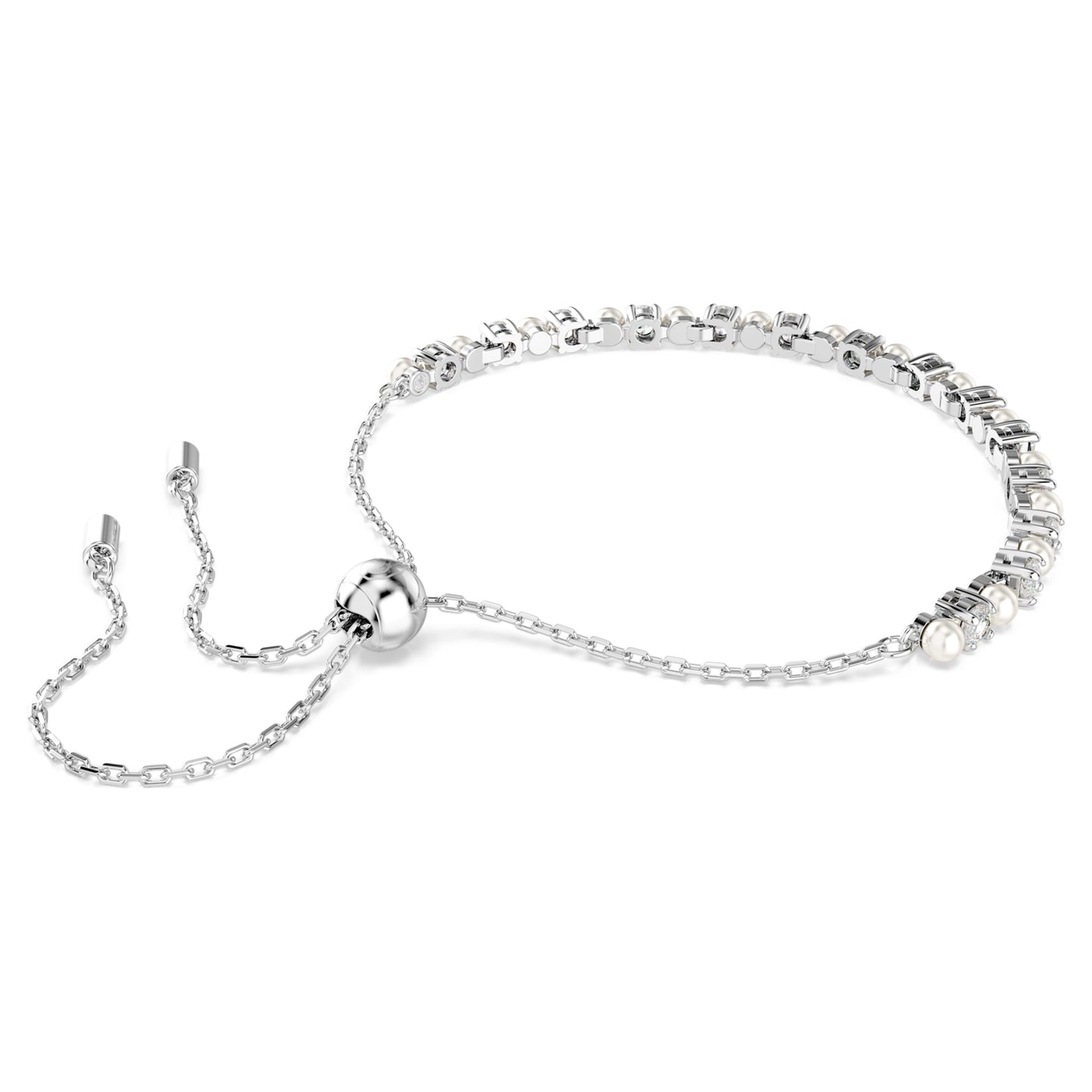 MATRIX BRACELET PEARL - WHITE, RHODIUM