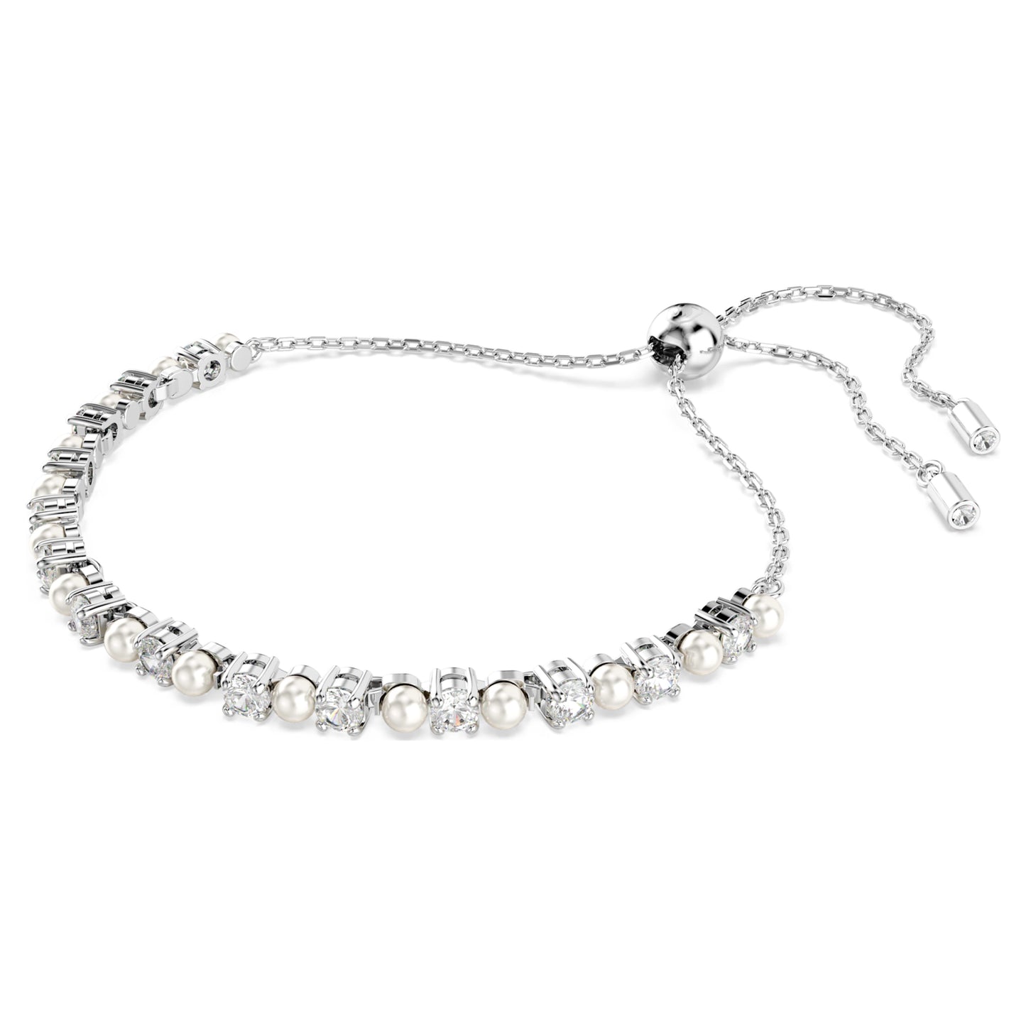 MATRIX BRACELET PEARL - WHITE, RHODIUM