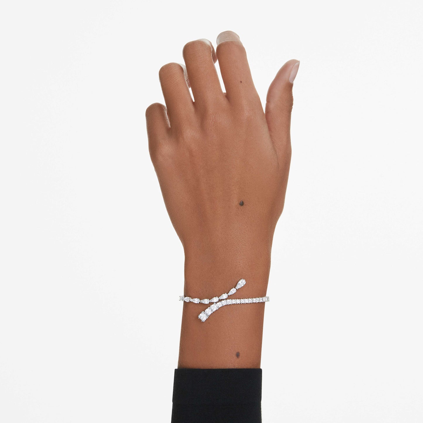 MATRIX BRACELET - WHITE, RHODIUM