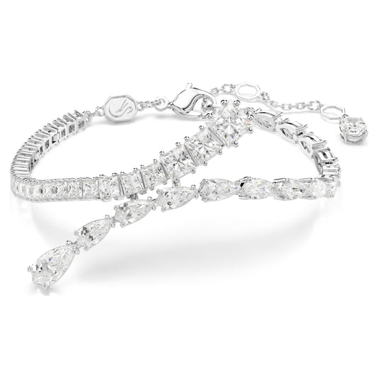 MATRIX BRACELET - WHITE, RHODIUM