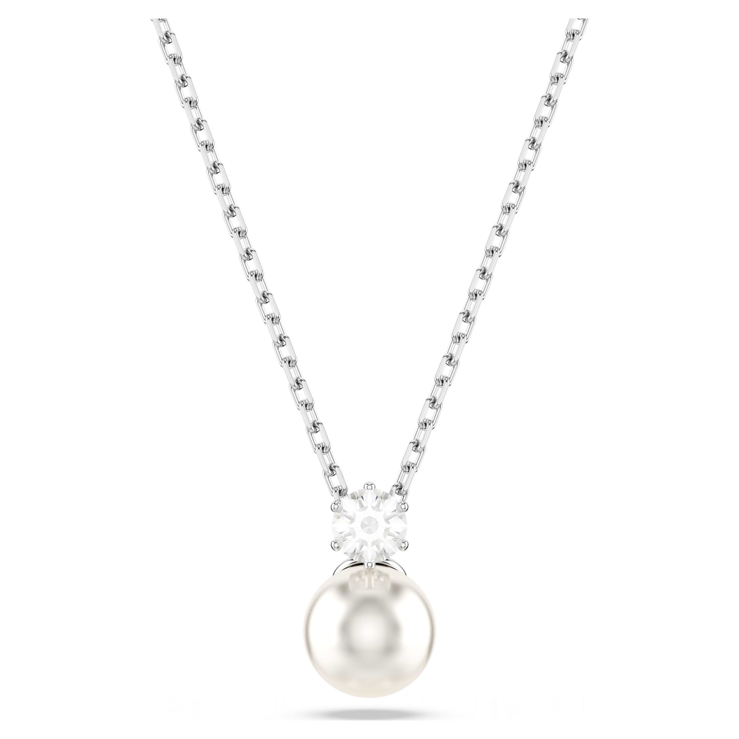 MATRIX PENDANT PEARL - WHITE, RHODIUM