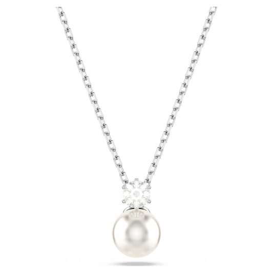 MATRIX PENDANT PEARL - WHITE, RHODIUM