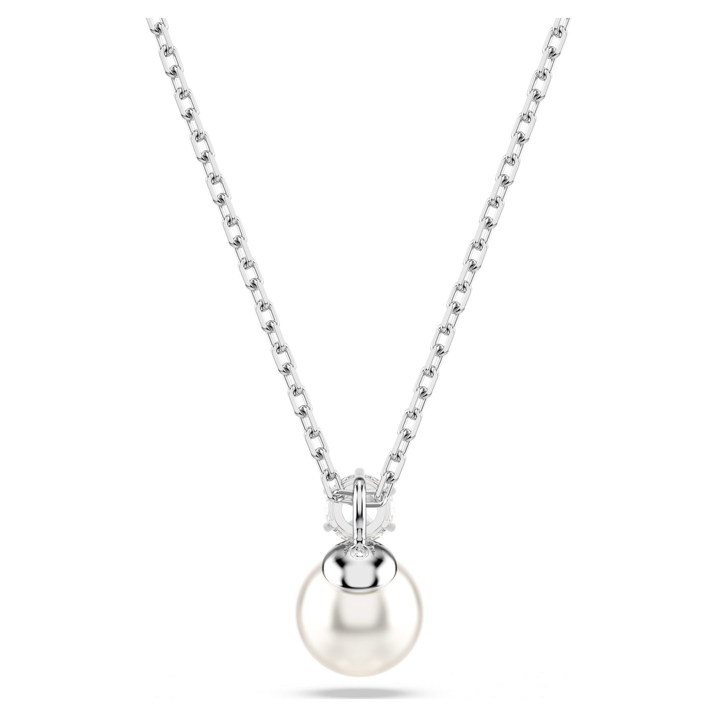 MATRIX PENDANT PEARL - WHITE, RHODIUM