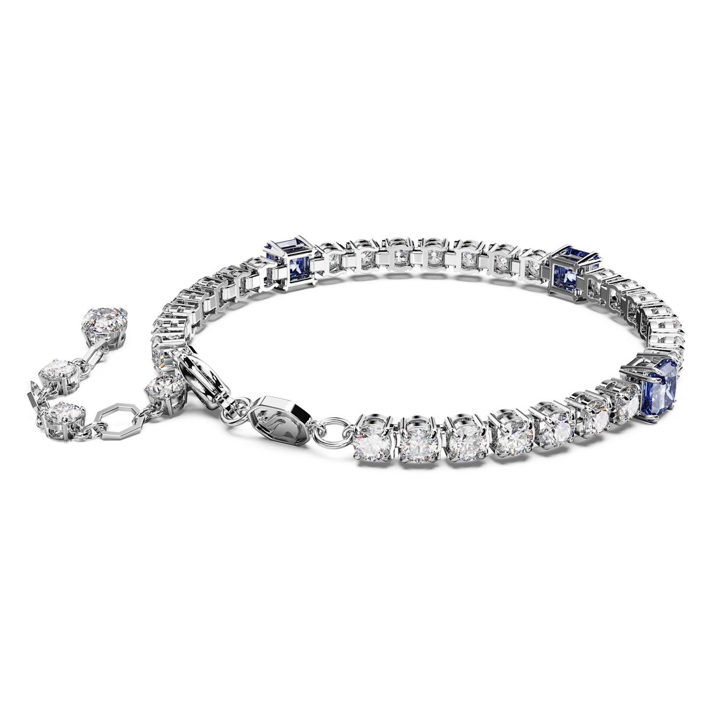 MATRIX TENNIS BRACELET - BLUE, RHODIUM