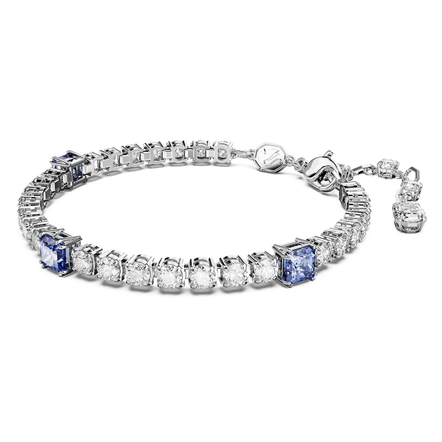 MATRIX TENNIS BRACELET - BLUE, RHODIUM