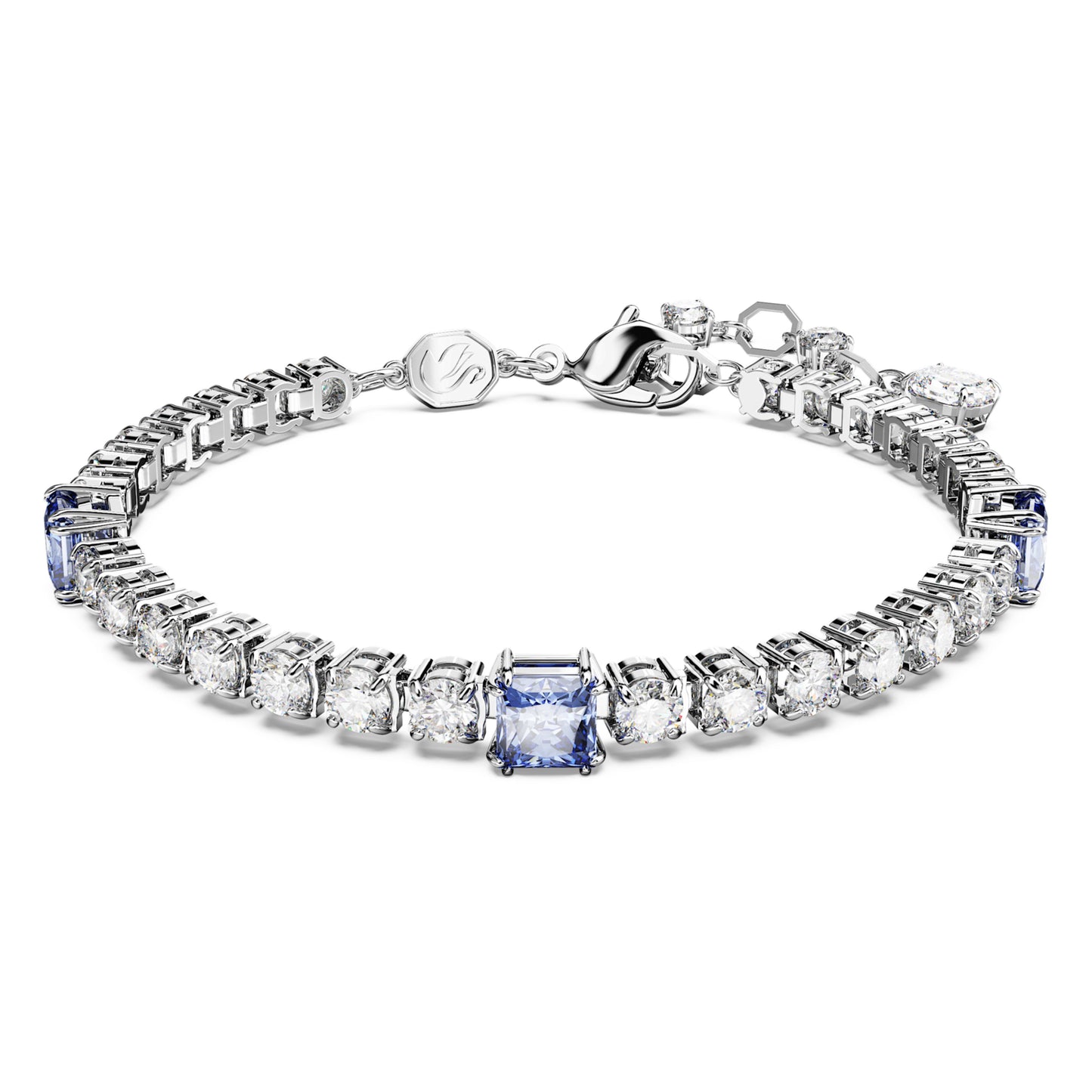 MATRIX TENNIS BRACELET - BLUE, RHODIUM