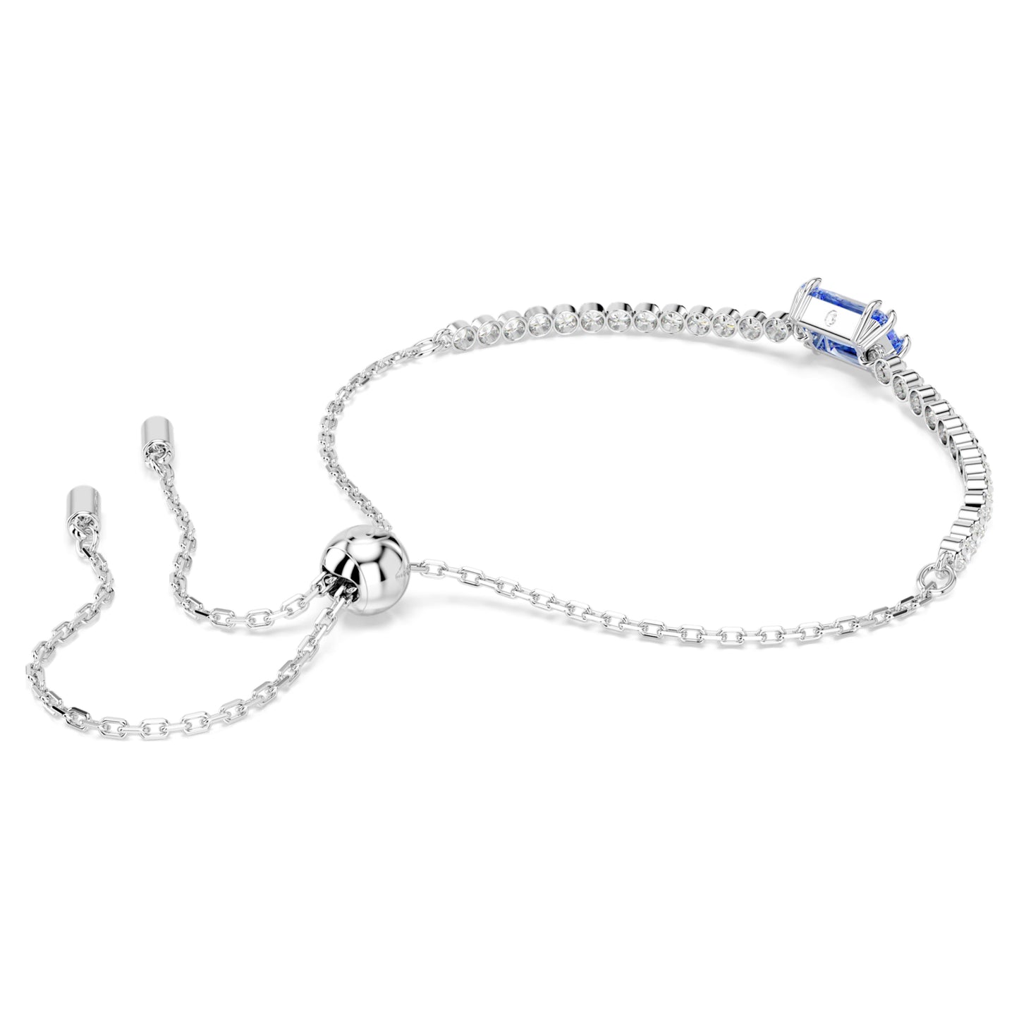 MATRIX TENNIS BRACELET - BLUE, RHODIUM