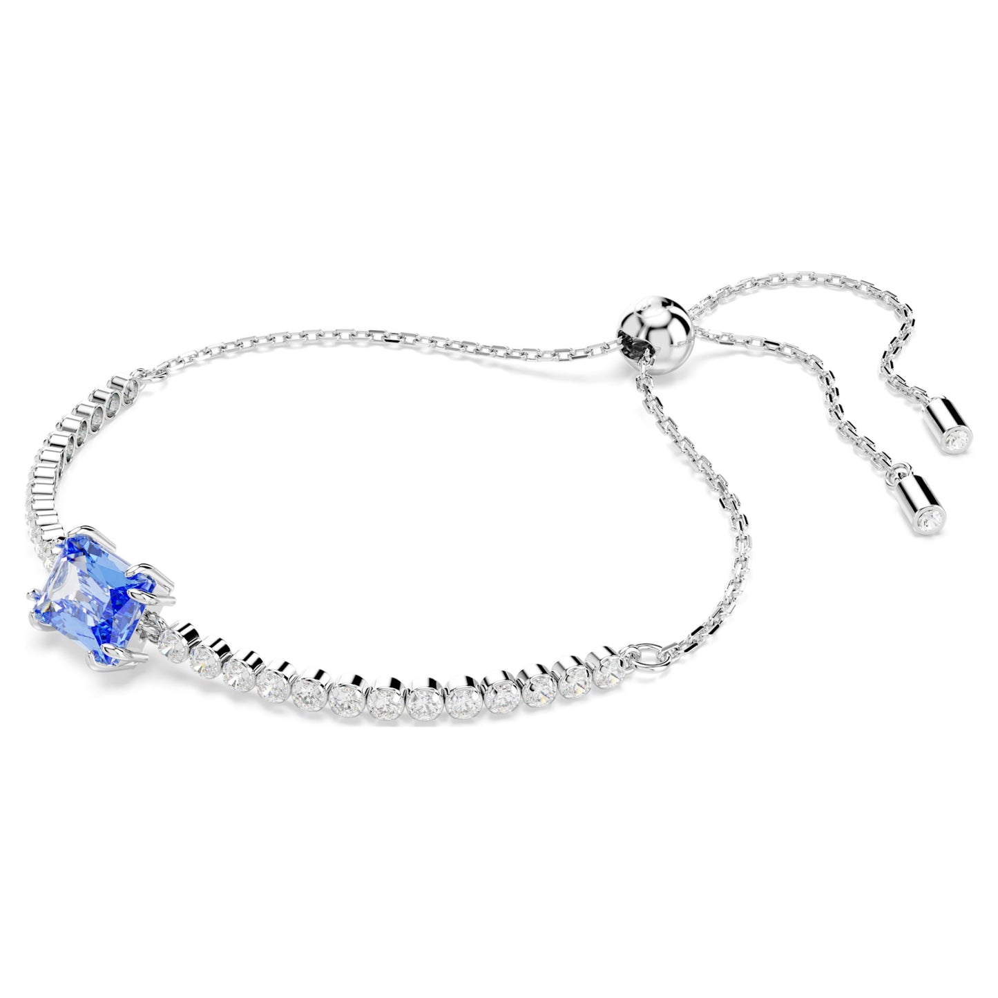 MATRIX TENNIS BRACELET - BLUE, RHODIUM