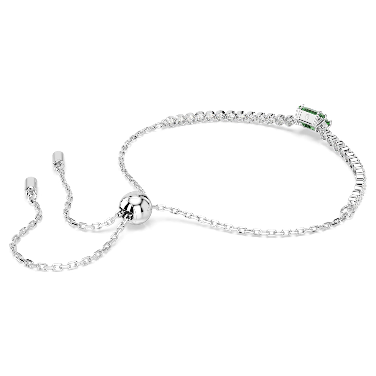 MATRIX TENNIS BRACELET - GREEN, RHODIUM