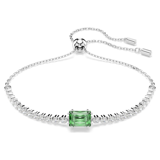 MATRIX TENNIS BRACELET - GREEN, RHODIUM