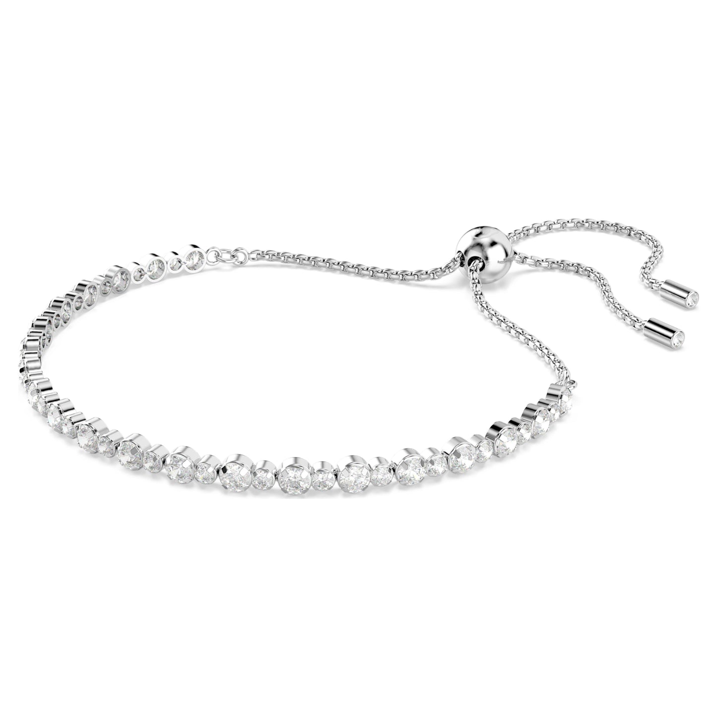 MATRIX TENNIS BRACELET - WHITE, RHODIUM