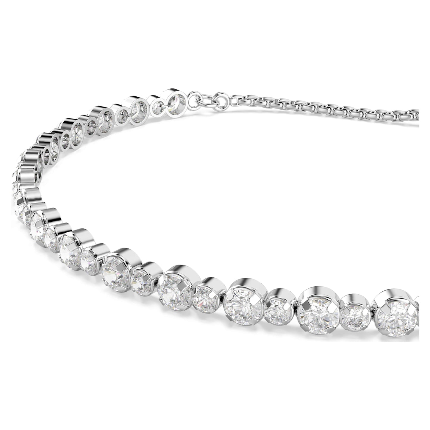 MATRIX TENNIS BRACELET - WHITE, RHODIUM