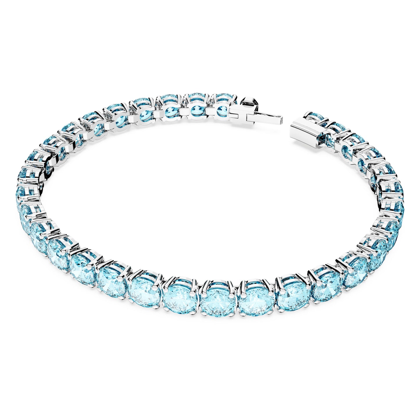 MATRIX TENNIS BRACELET - BLUE, RHODIUM