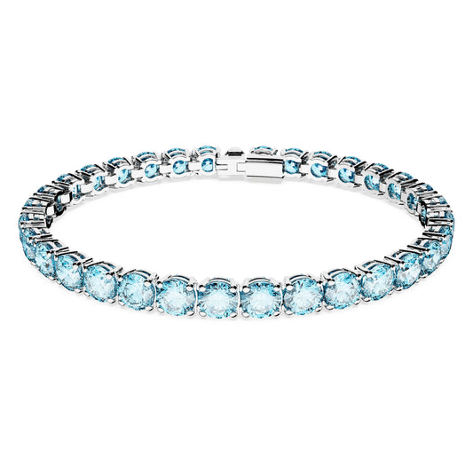 MATRIX TENNIS BRACELET - BLUE, RHODIUM