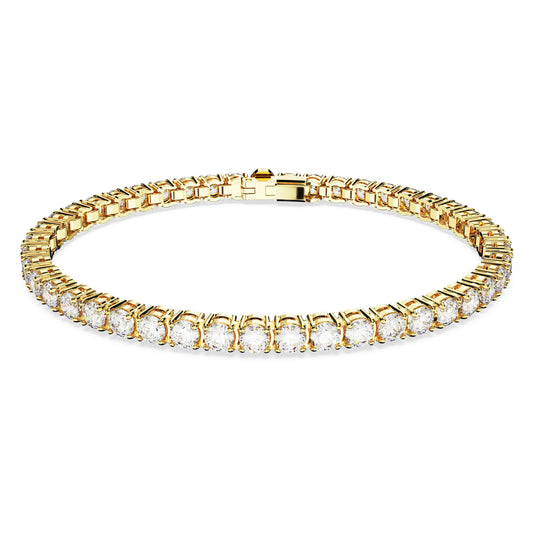 MATRIX TENNIS BRACELET - WHITE, GOLD