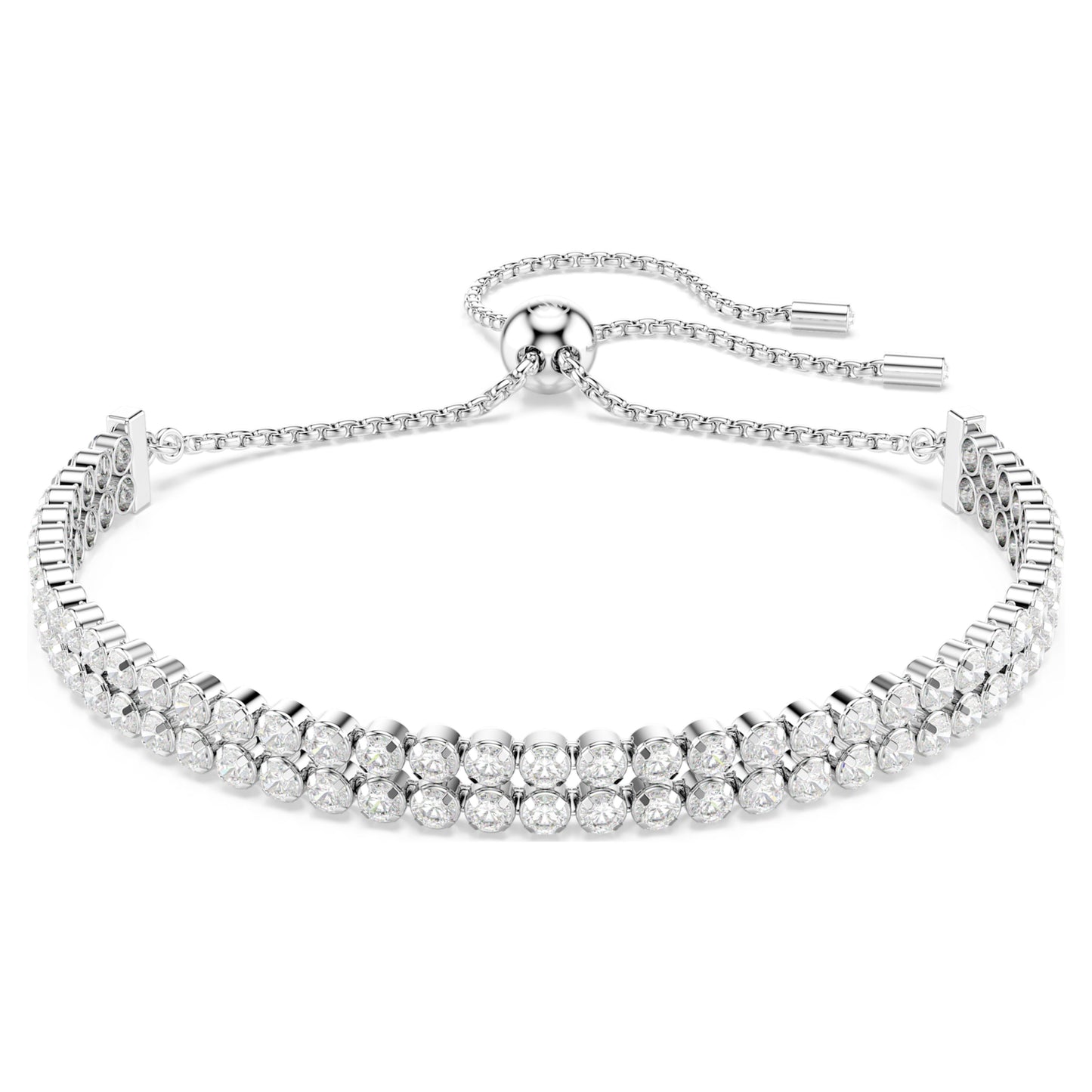 MATRIX TENNIS BRACELET - WHITE, RHODIUM