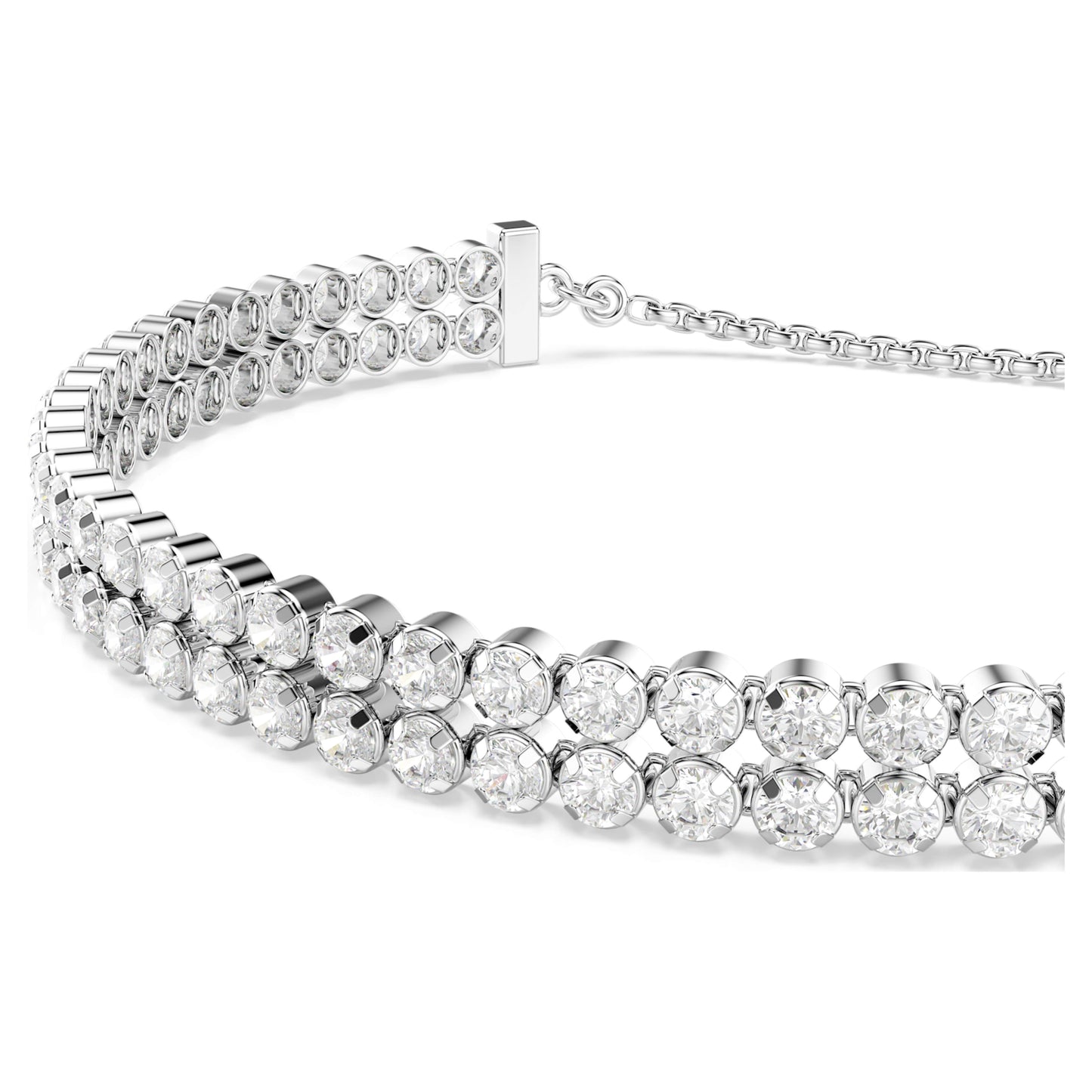 MATRIX TENNIS BRACELET - WHITE, RHODIUM