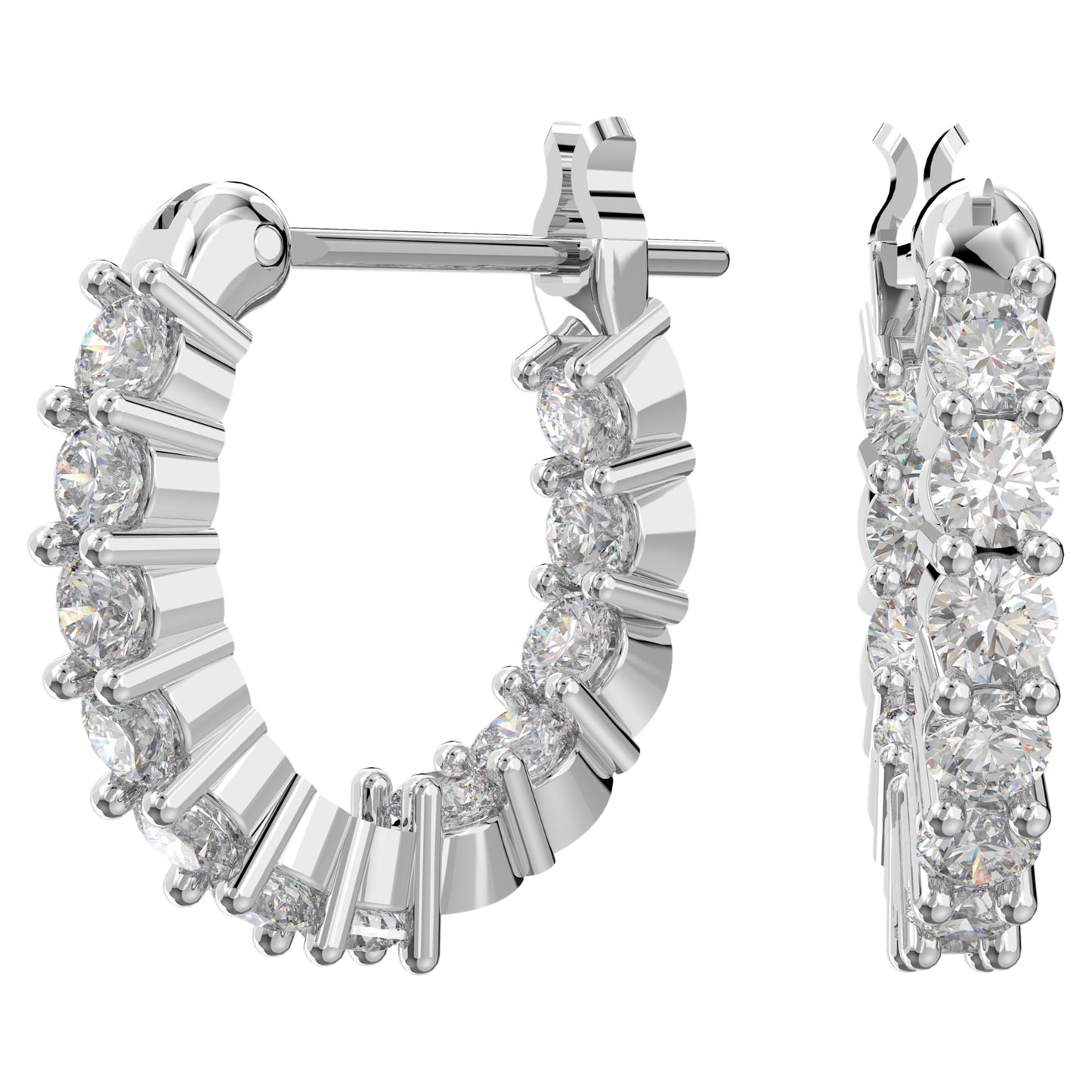 MATRIX VITTORE HOOP EARRINGS - WHITE, RHODIUM