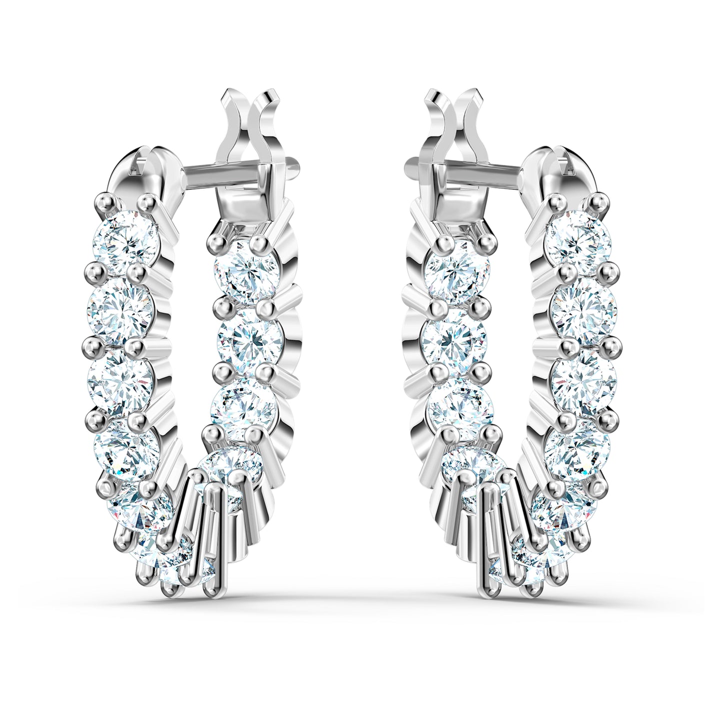 MATRIX VITTORE HOOP EARRINGS - WHITE, RHODIUM