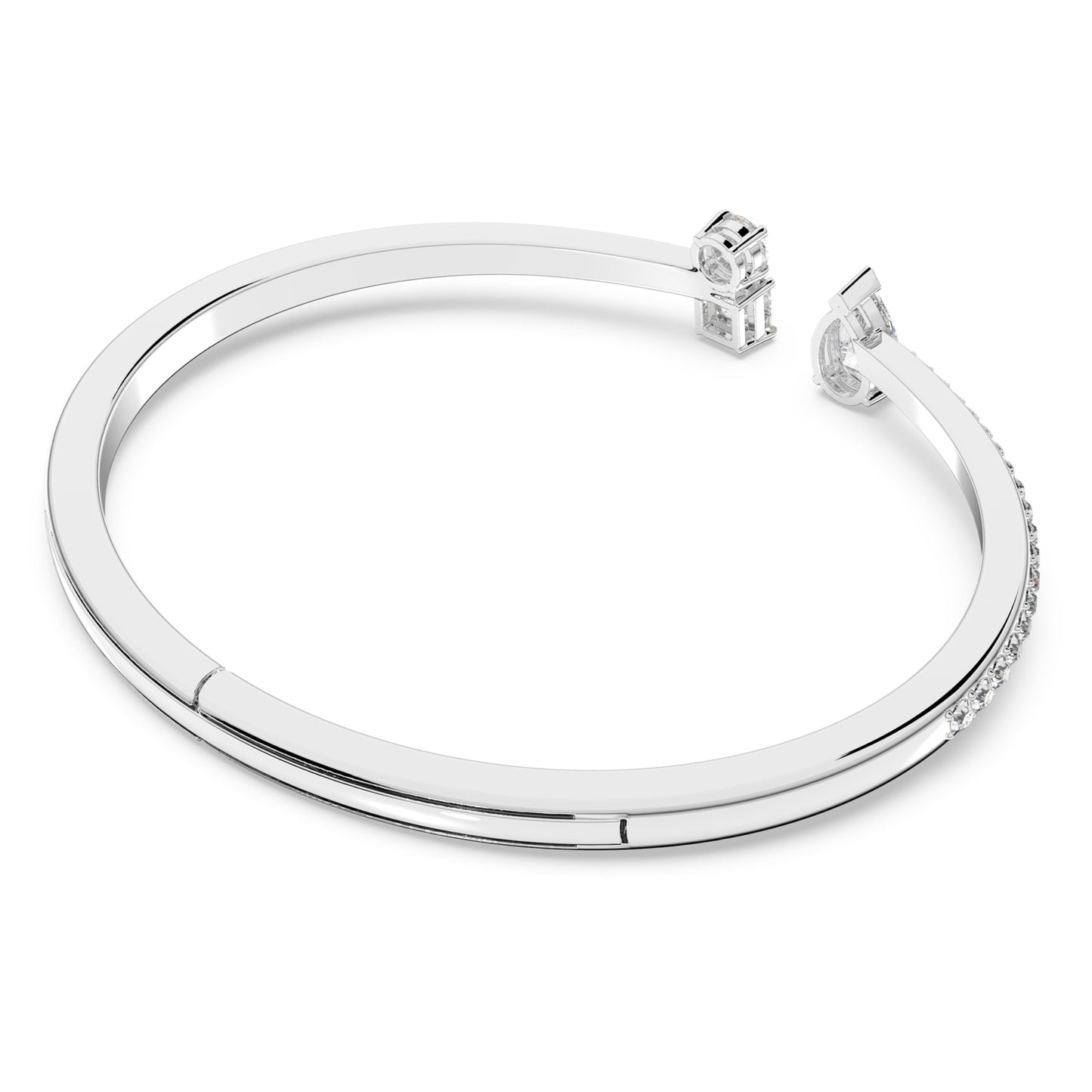 MESMERA ATTRACT CUFF - WHITE, RHODIUM