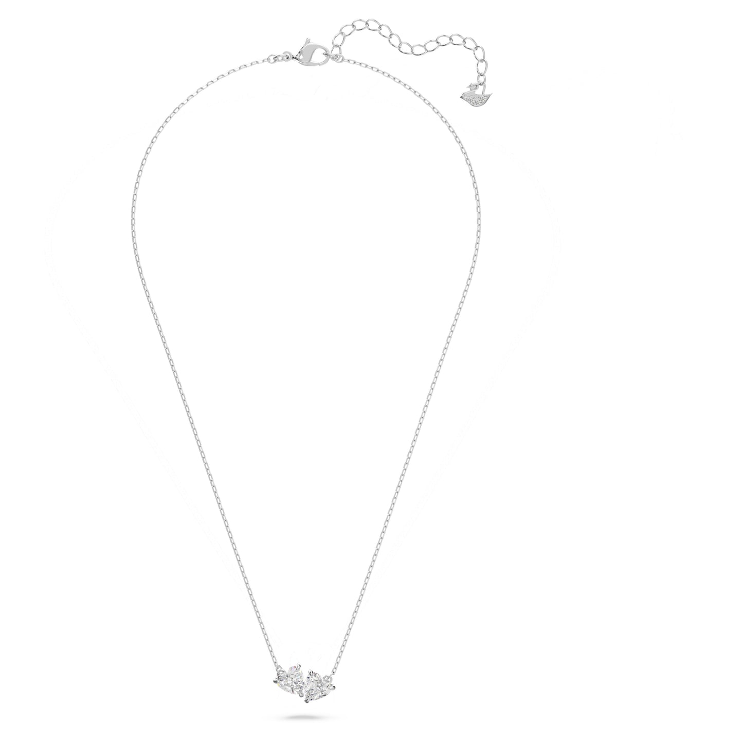 MESMERA ATTRACT NECKLACE HEART - WHITE, RHODIUM