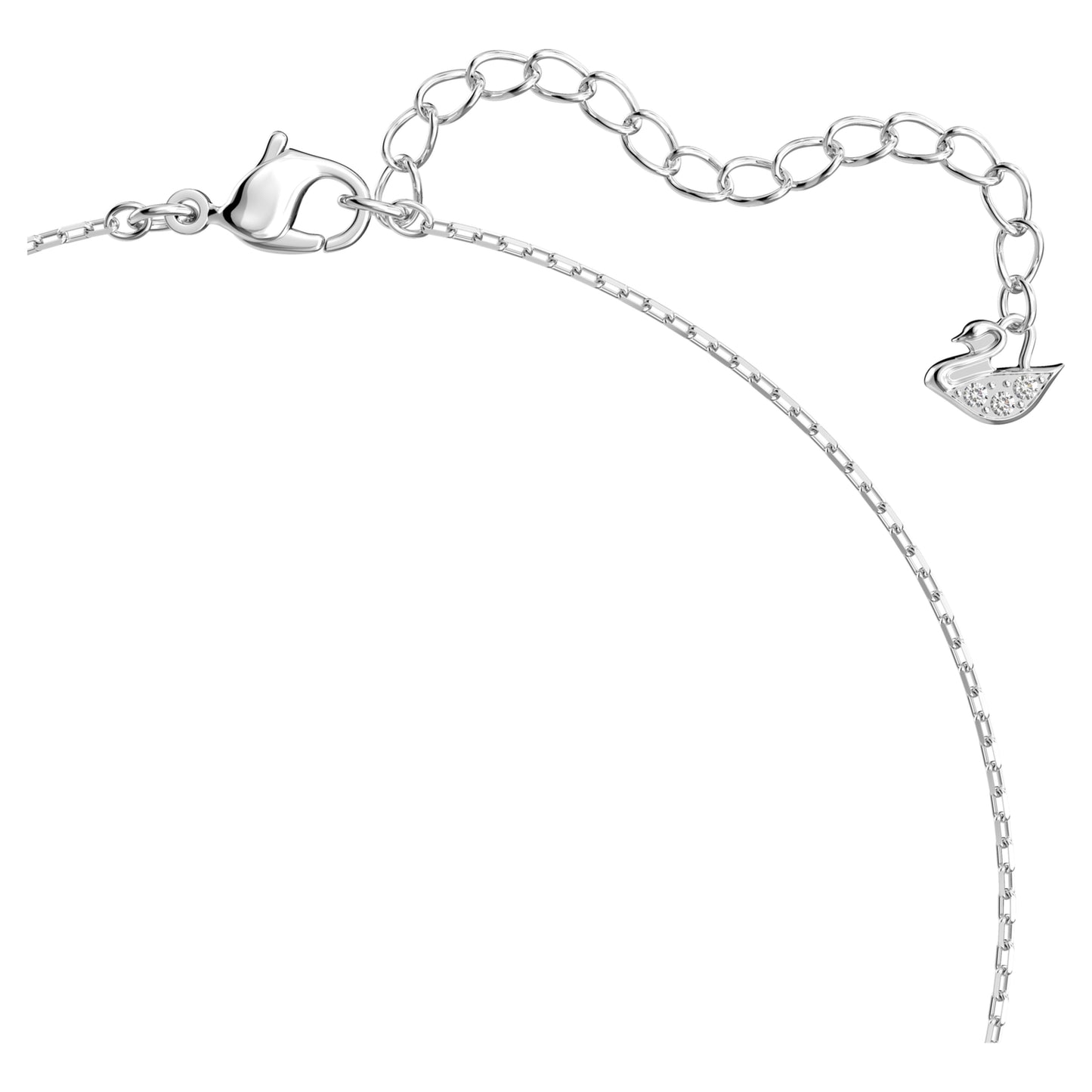 MESMERA ATTRACT NECKLACE HEART - WHITE, RHODIUM