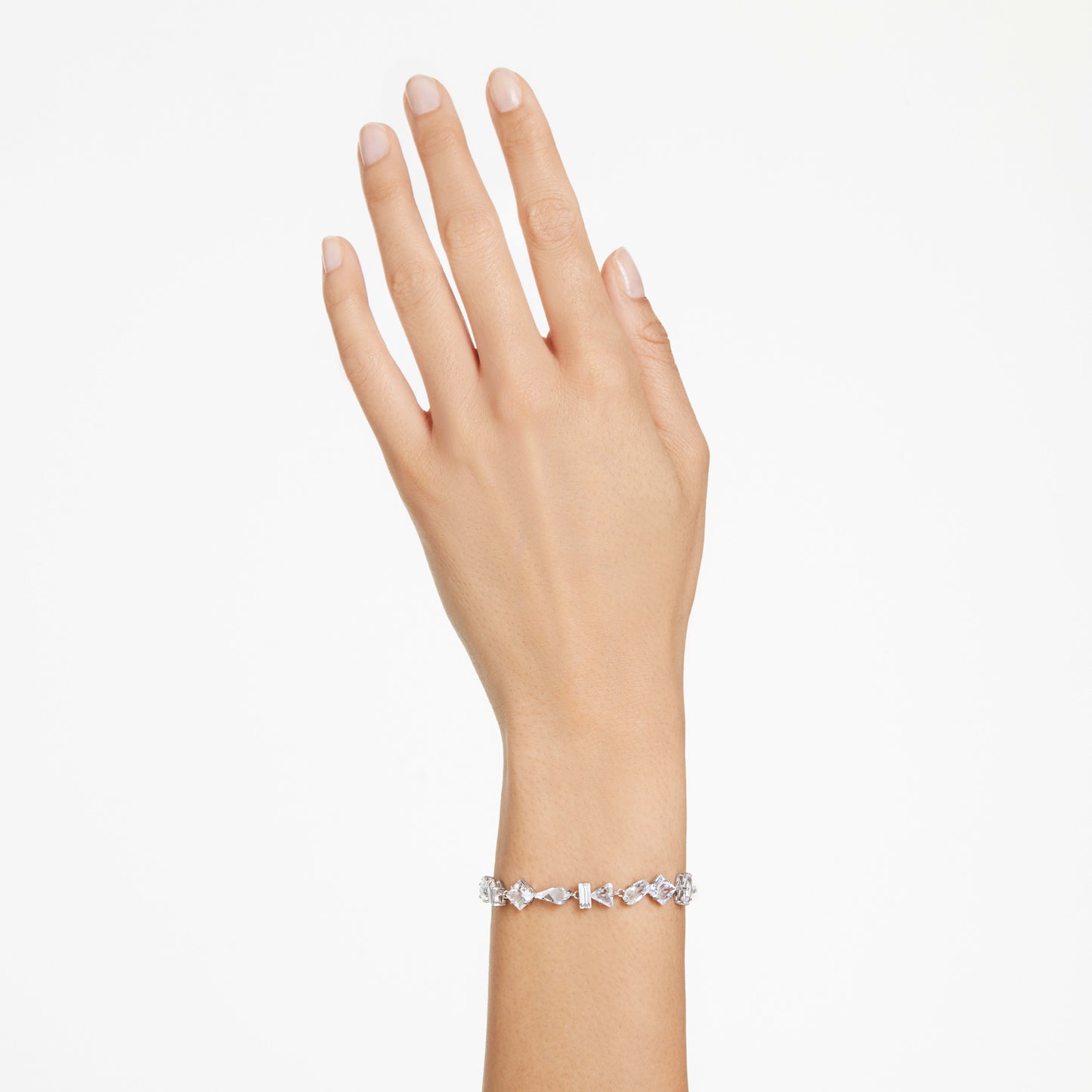 MESMERA BRACELET - WHITE, RHODIUM